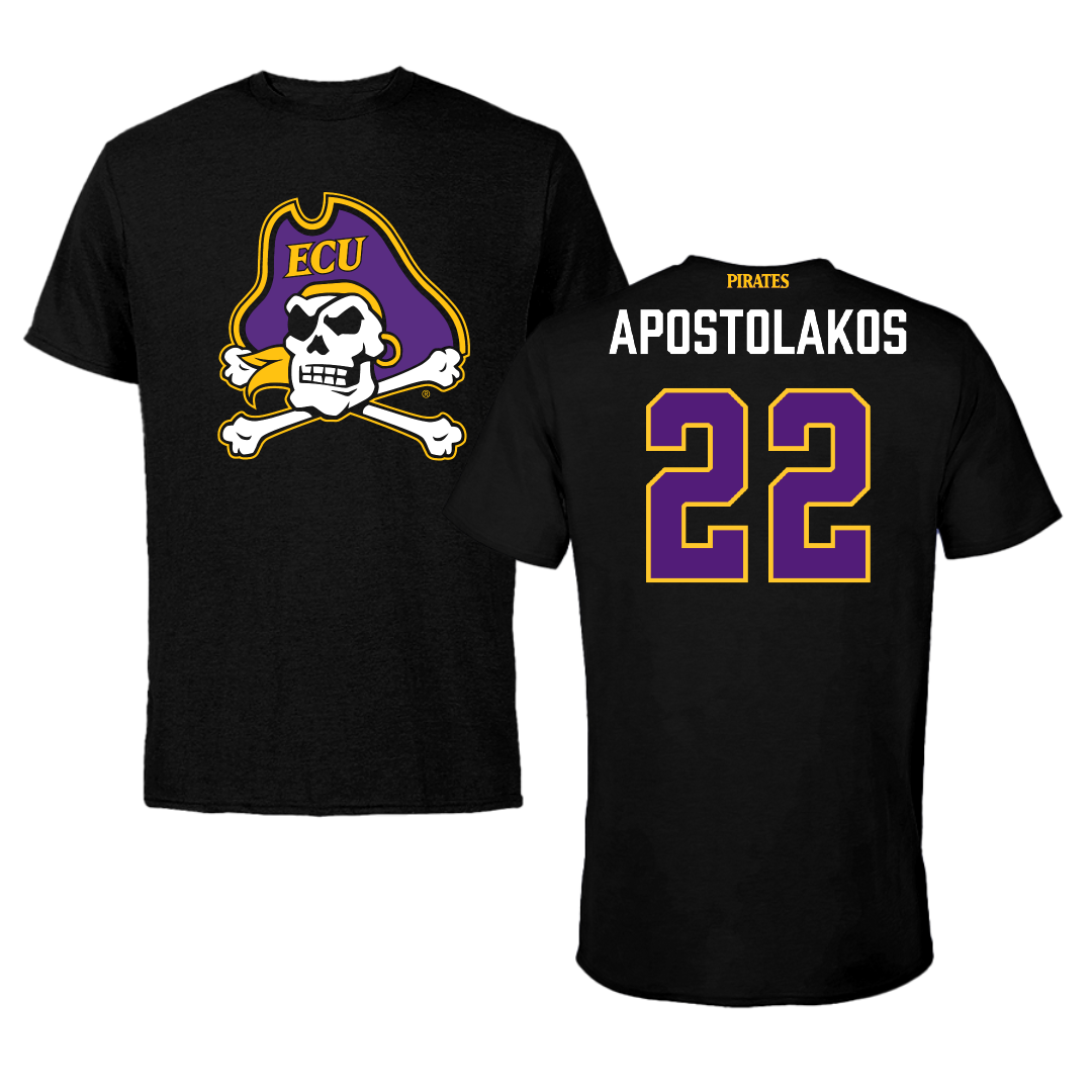 East Carolina University Softball Black Performance Tee - #22 Julia Apostolakos