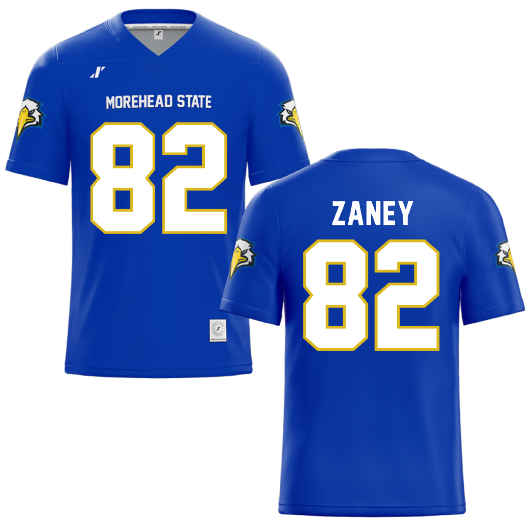 Morehead State University Blue Football Jersey - #82 Michael Zaney