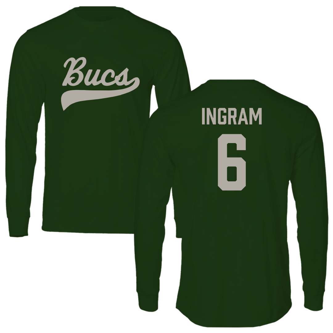 Shelton State Community College Baseball Forest Green Performance Long Sleeve - #6 Landen Ingram