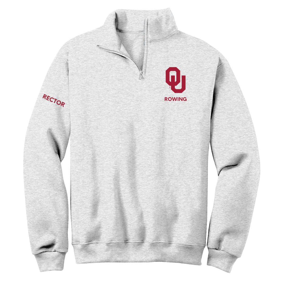 University of Oklahoma Rowing (W) Light Gray Quarter-Zip - Lily Rector