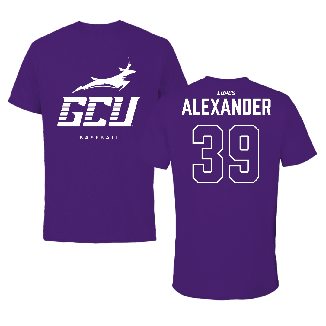 Grand Canyon University Baseball Team Purple Tee - #39 Aspen Alexander