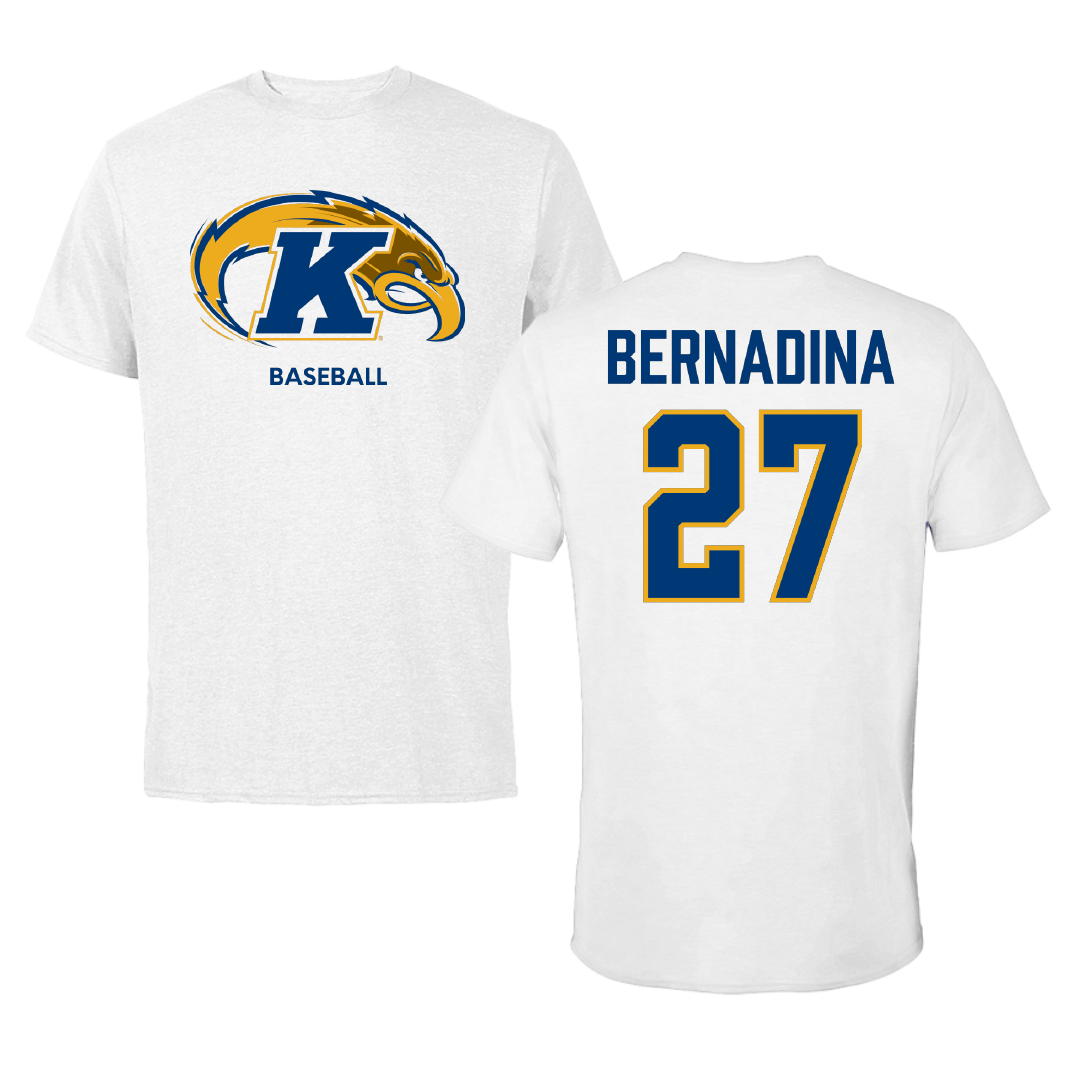Kent State University Baseball White Tee - #27 Rocco Bernadina