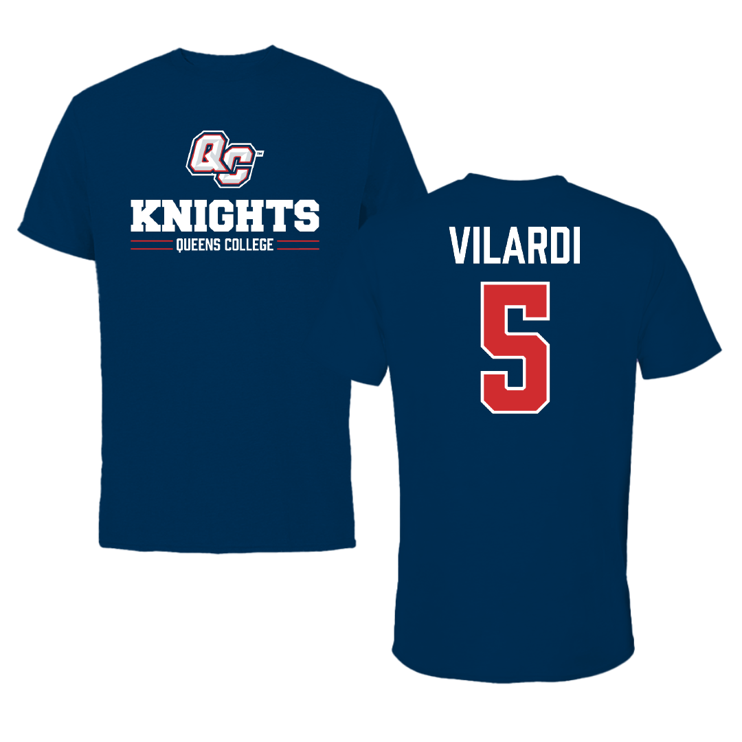 Queens College (New York) Baseball Navy General Performance Tee - #5 Michael Vilardi