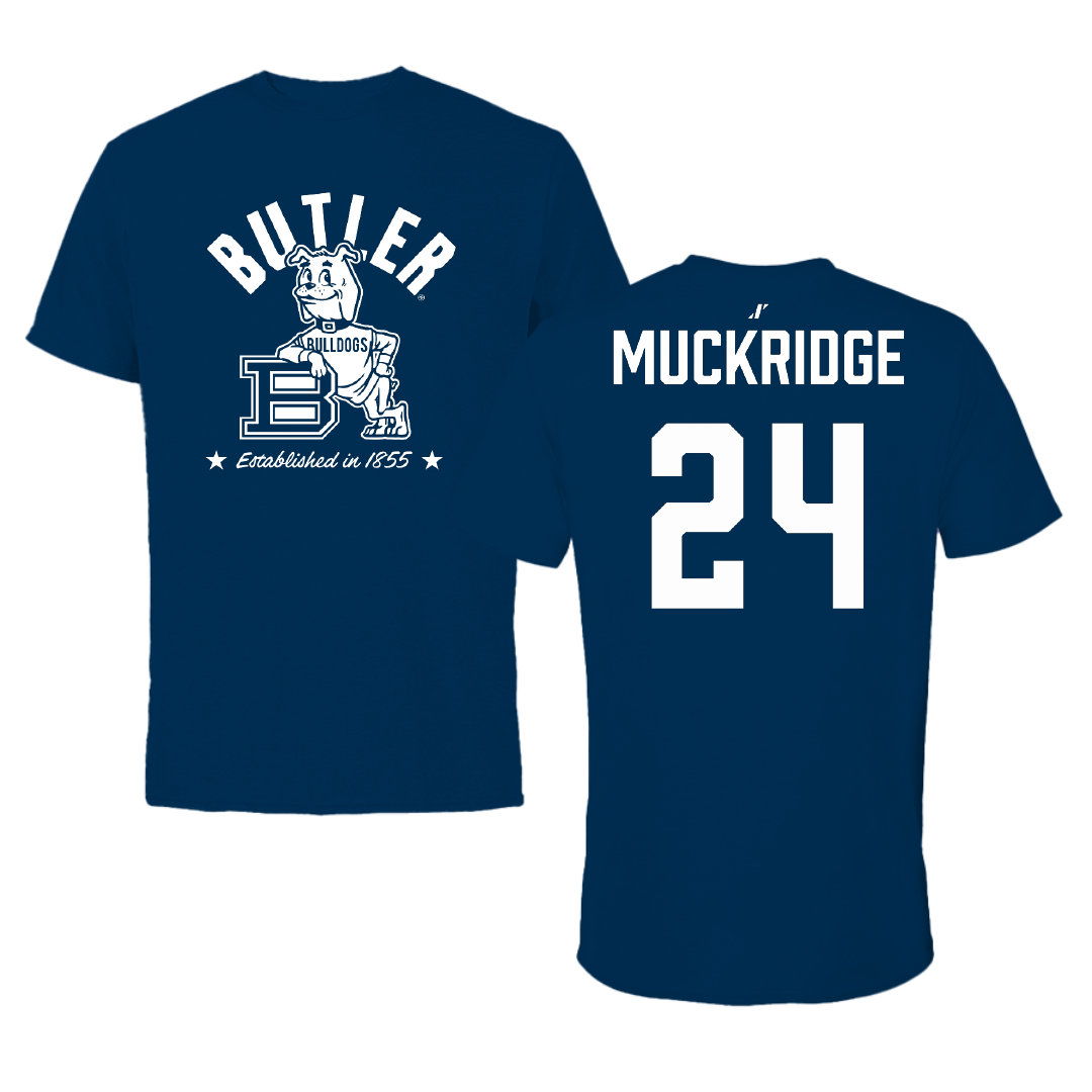 Butler University Soccer (M) Navy General Tee - #24 Evan Muckridge