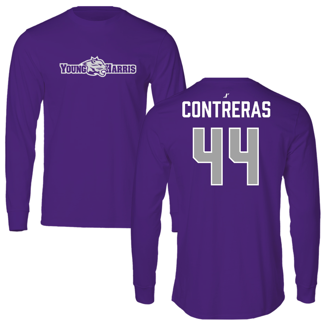 Young Harris College Soccer (M) Purple Performance Long Sleeve - #44 Christopher Contreras