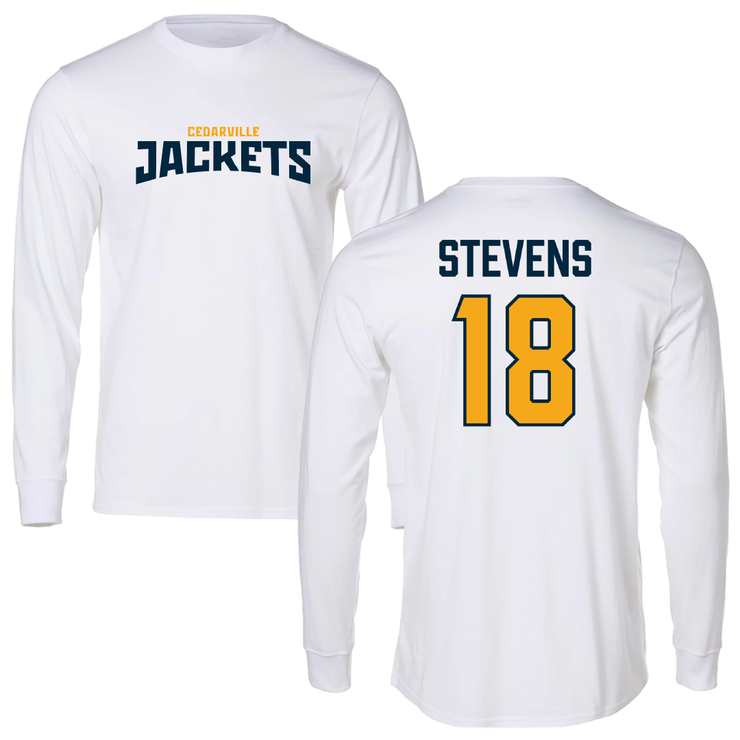 Cedarville University Baseball White Classic Long Sleeve - #18 DaVonn Stevens