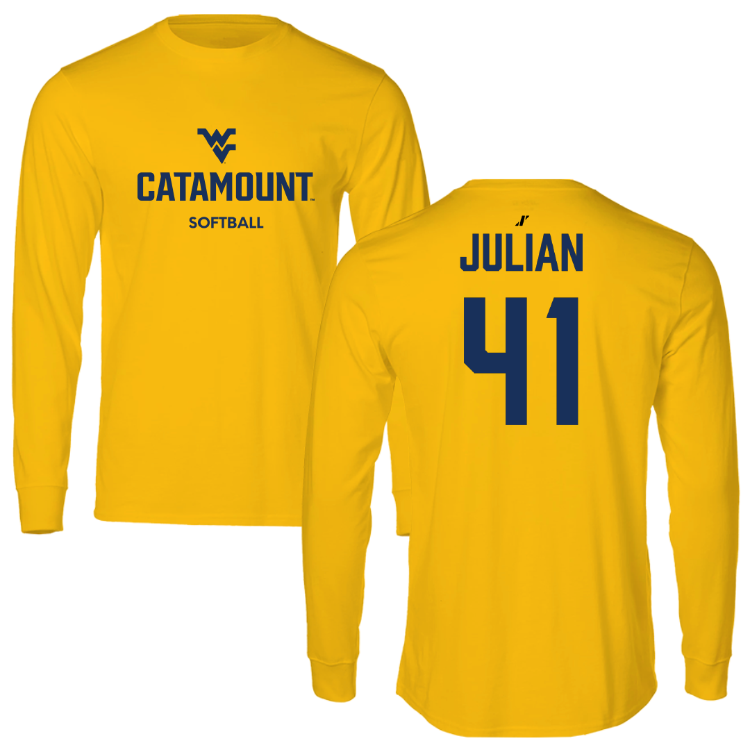 Potomac State College Softball Gold Performance Long Sleeve - #41 Olivia Julian
