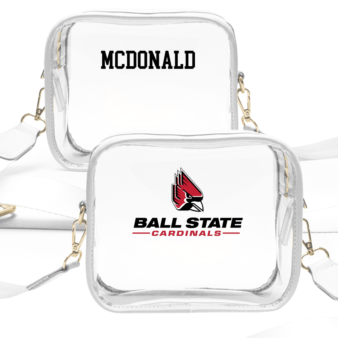 Ball State University Swimming & Diving White Clear Stadium Bag - Maya McDonald