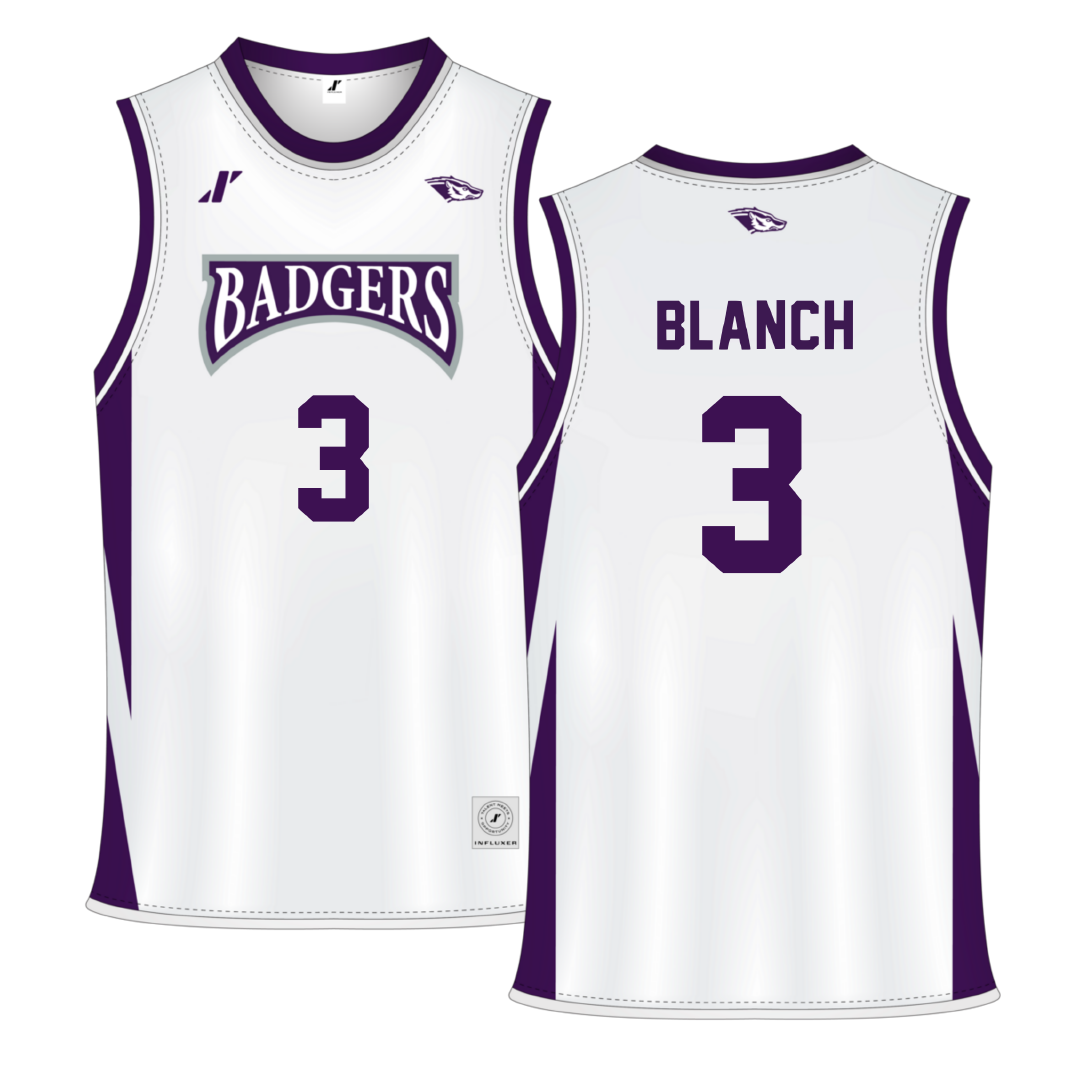 Spring Hill College White Basketball Jersey - #3 Nicole Blanch