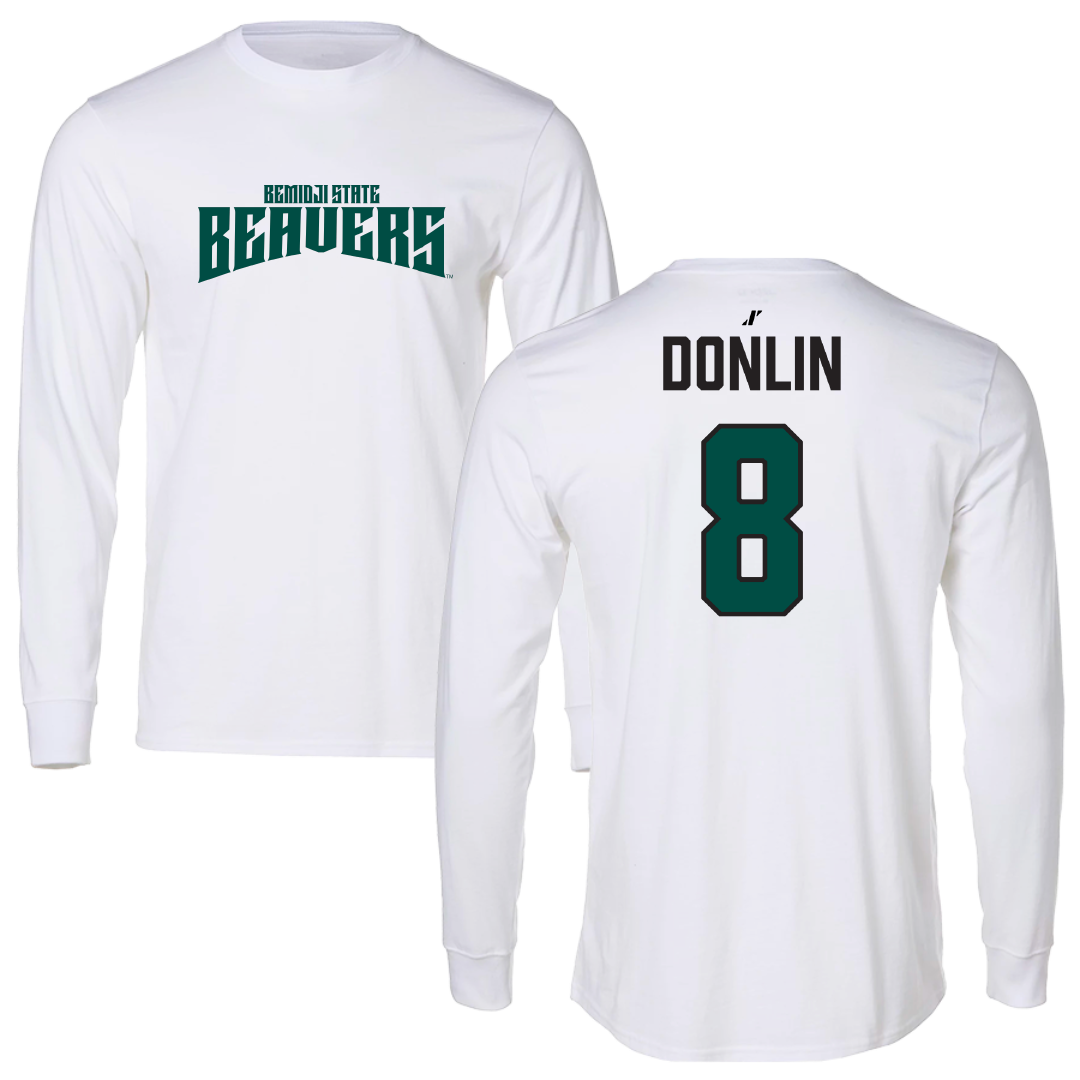 Bemidji State University Baseball White Classic Long Sleeve - #8 Connor Donlin