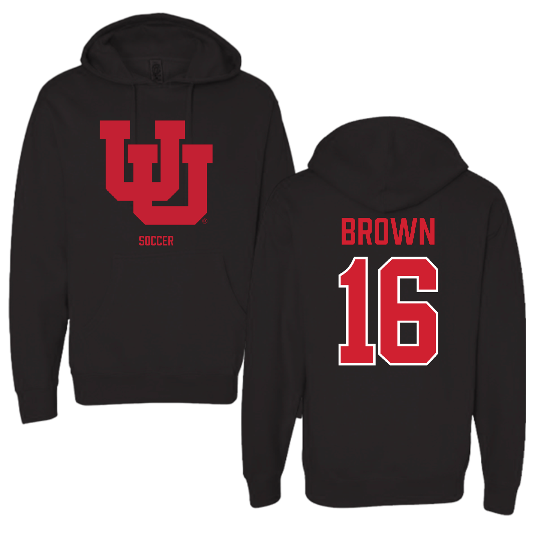 University of Utah Soccer (W) Black Block Hoodie - #16 Courtney Brown