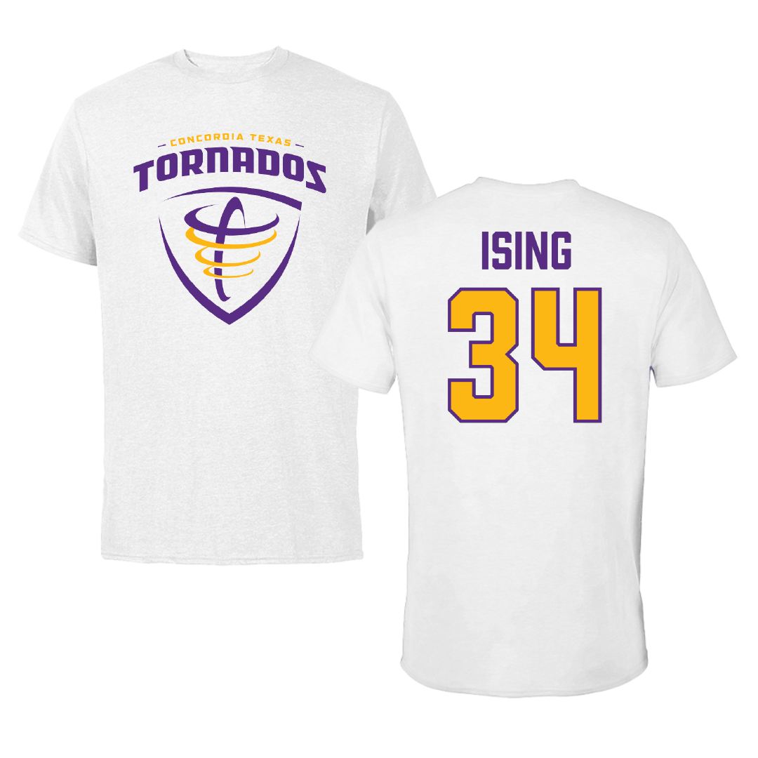 Concordia University (Texas) Basketball (W) White Tee - #34 Samantha Ising