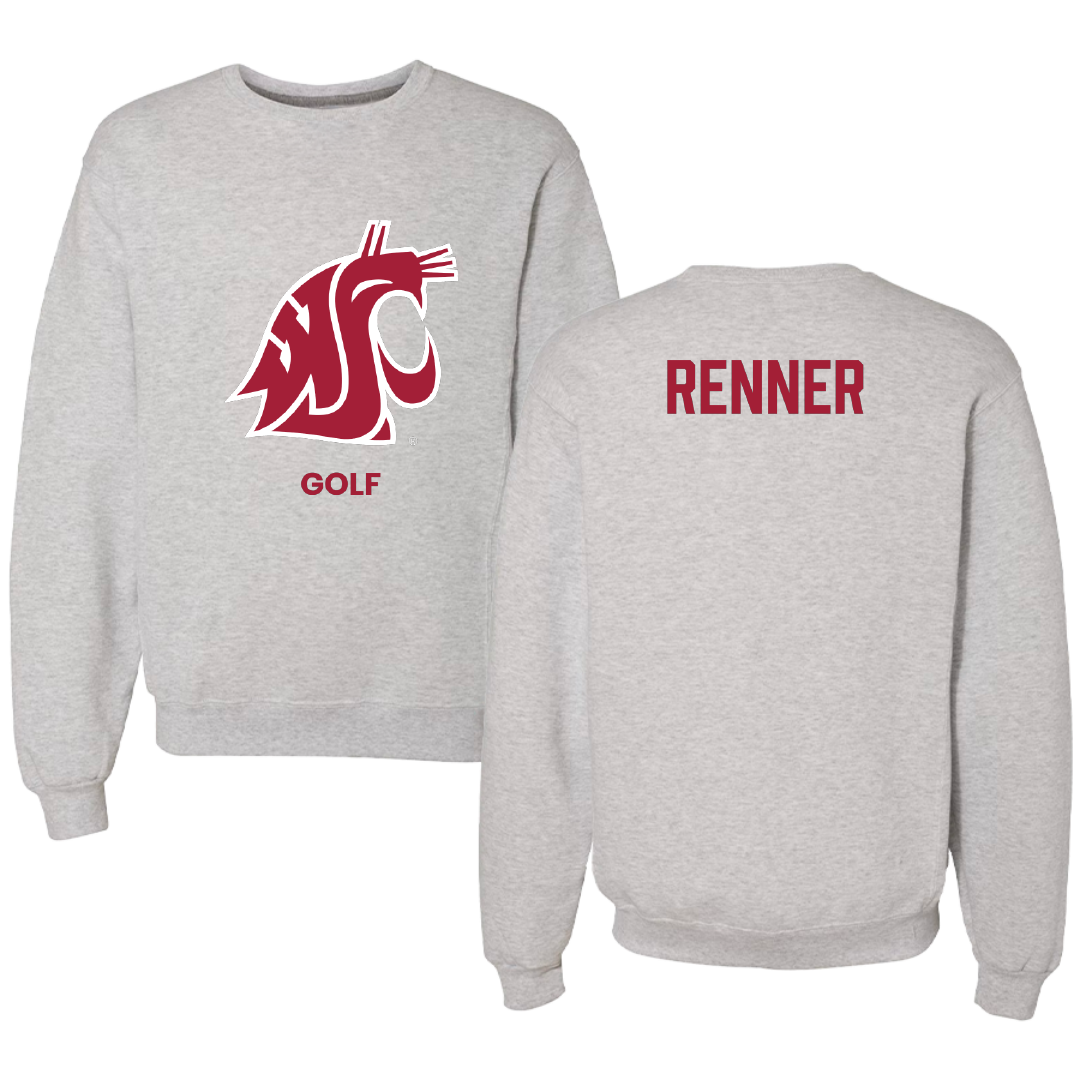 Washington State University Golf (M) Light Gray Crewneck - Samuel Renner