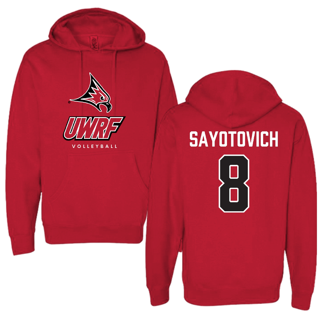 University of Wisconsin-River Falls Volleyball (W) Red Hoodie - #8 Cora Sayotovich