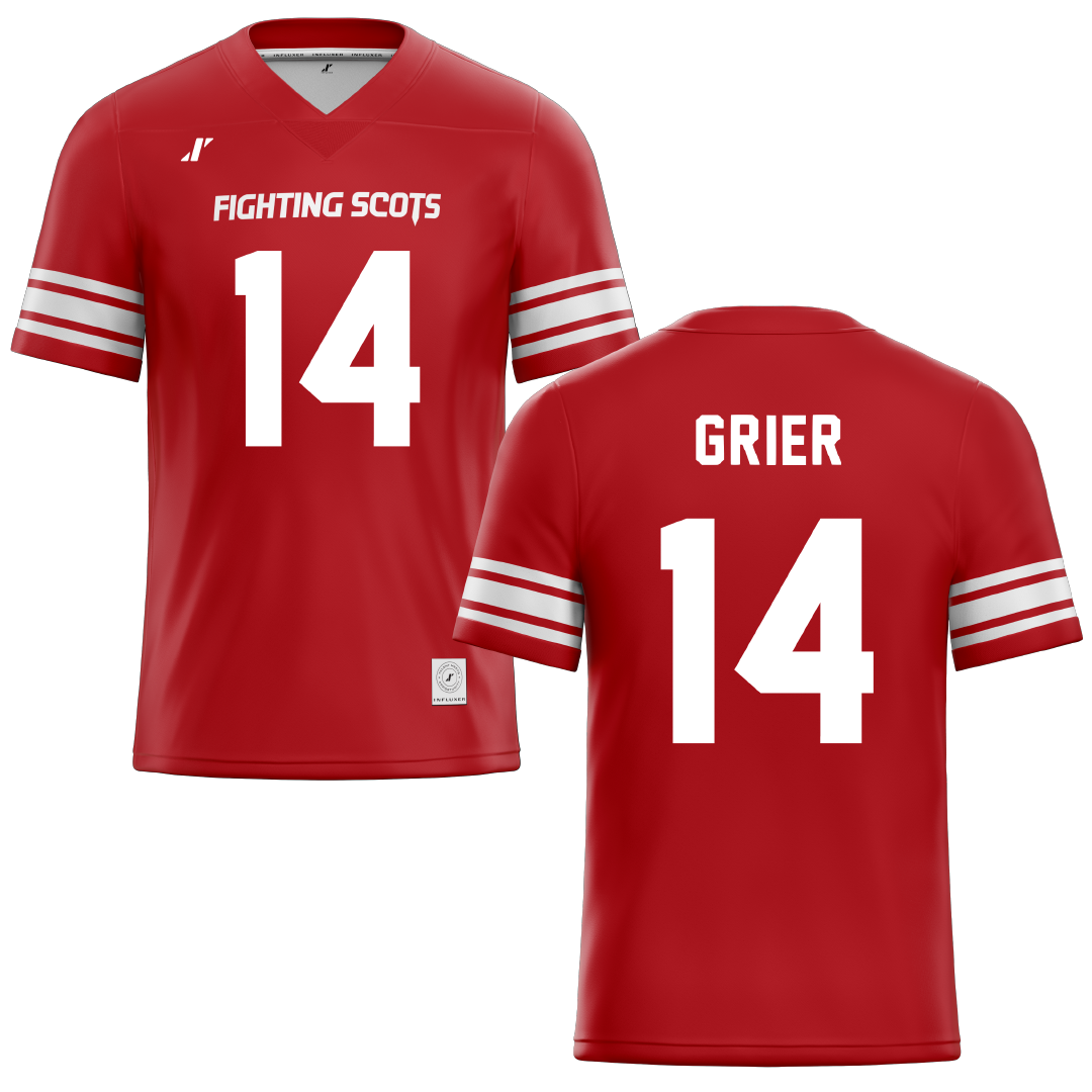 PennWest Edinboro Red Football Jersey - #14 Isaiah Grier