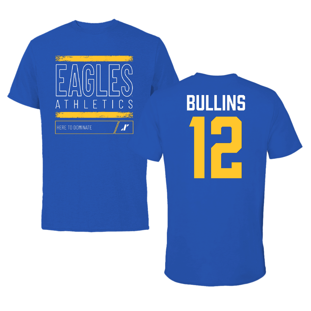Williams Baptist University Baseball Blue Dominate Performance Tee - #12 Luke Bullins