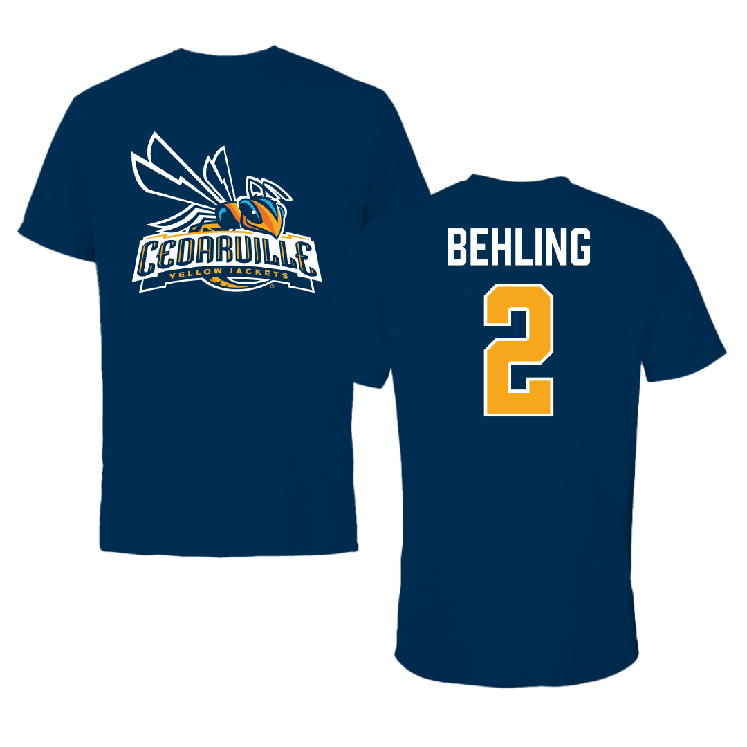 Cedarville University Basketball Navy Tee - #2 Caitlin Behling