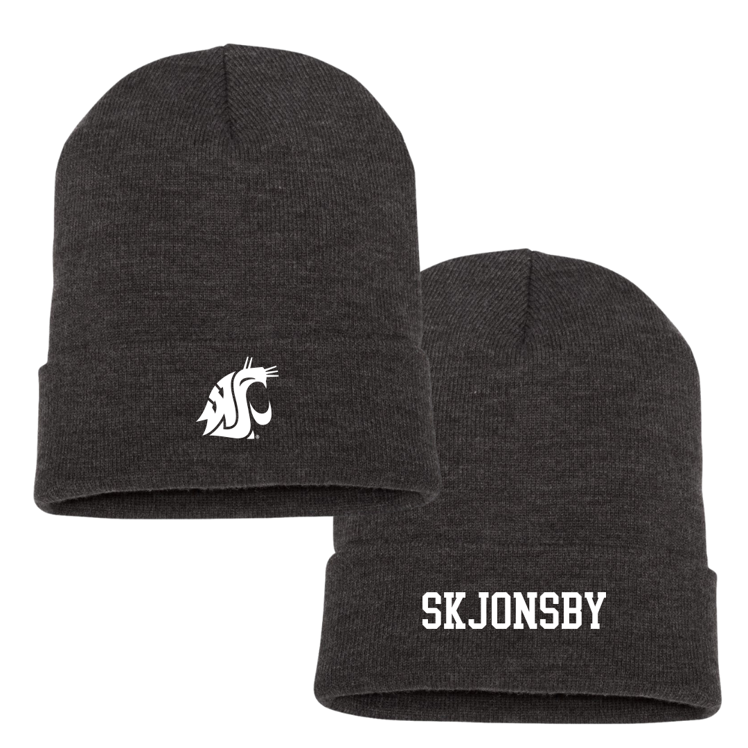 Washington State University Baseball Dark Gray Beanie - #19 Ryan Skjonsby