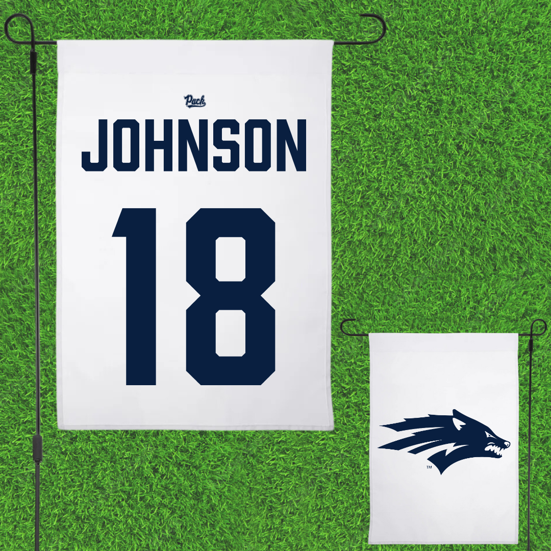 University of Nevada Volleyball White Garden Flag - #18 Sara Johnson