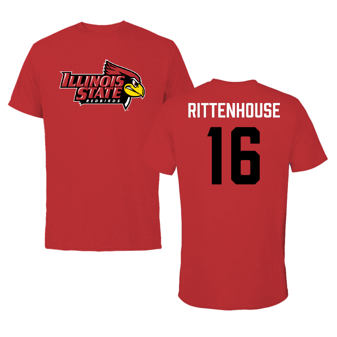 Illinois State University Football Red Redbird Tee - #16 Tommy Rittenhouse