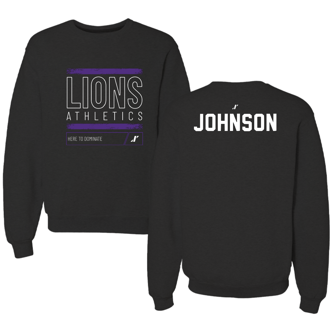 Nelson University TF and XC Black Dominate Crewneck - Jaleel Johnson