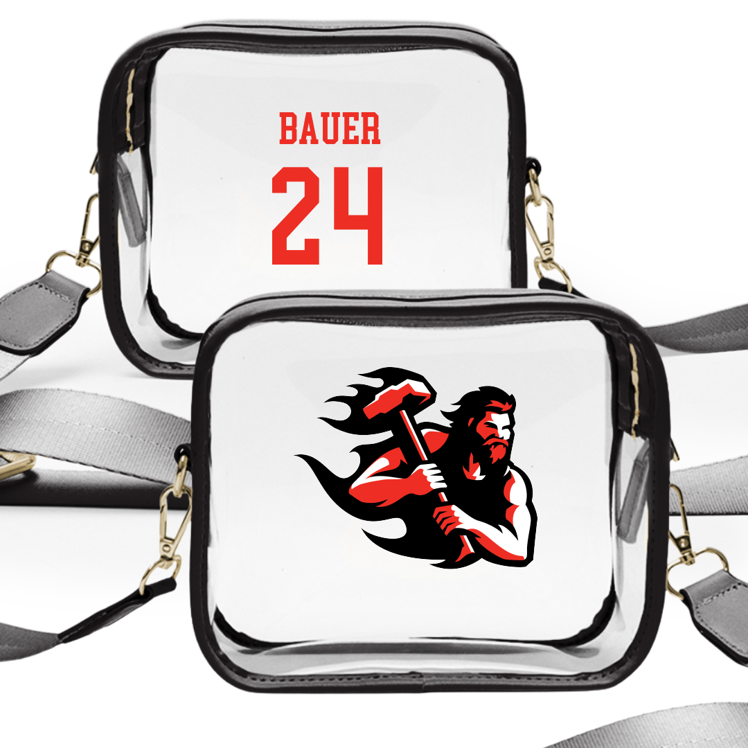 PennWest California Baseball Black Clear Stadium Bag - #24 Logan Bauer