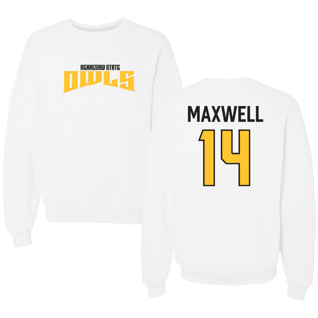 Kennesaw State University Lacrosse White Classic Crewneck - #14 Addelyn Maxwell