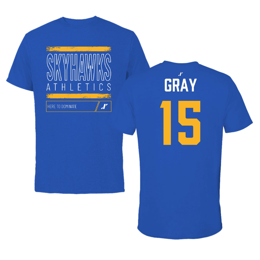 Fort Lewis College Soccer (M) Blue Dominate Tee - #15 Landon Gray