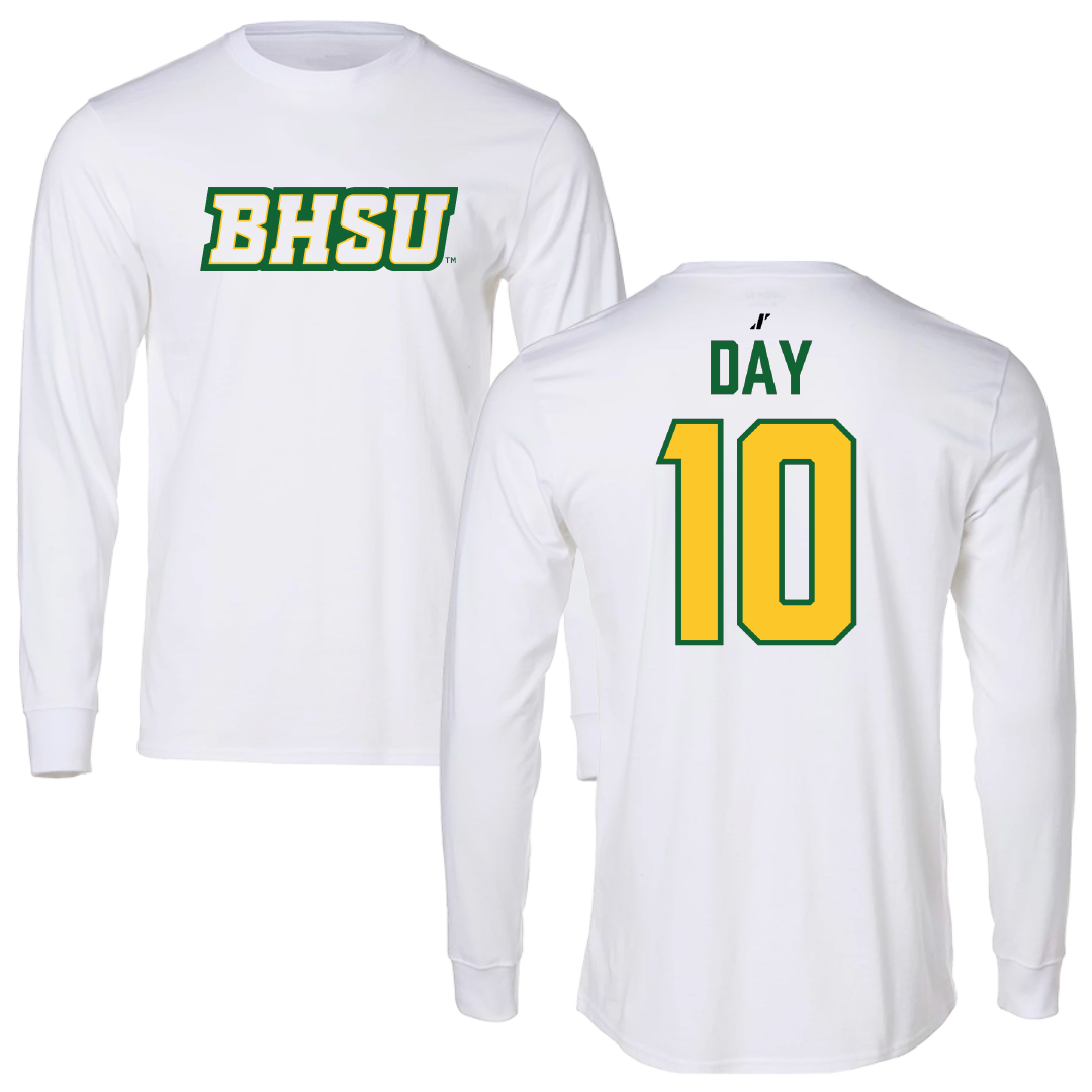 Black Hills State University Soccer White Performance Long Sleeve - #10 Leah Day
