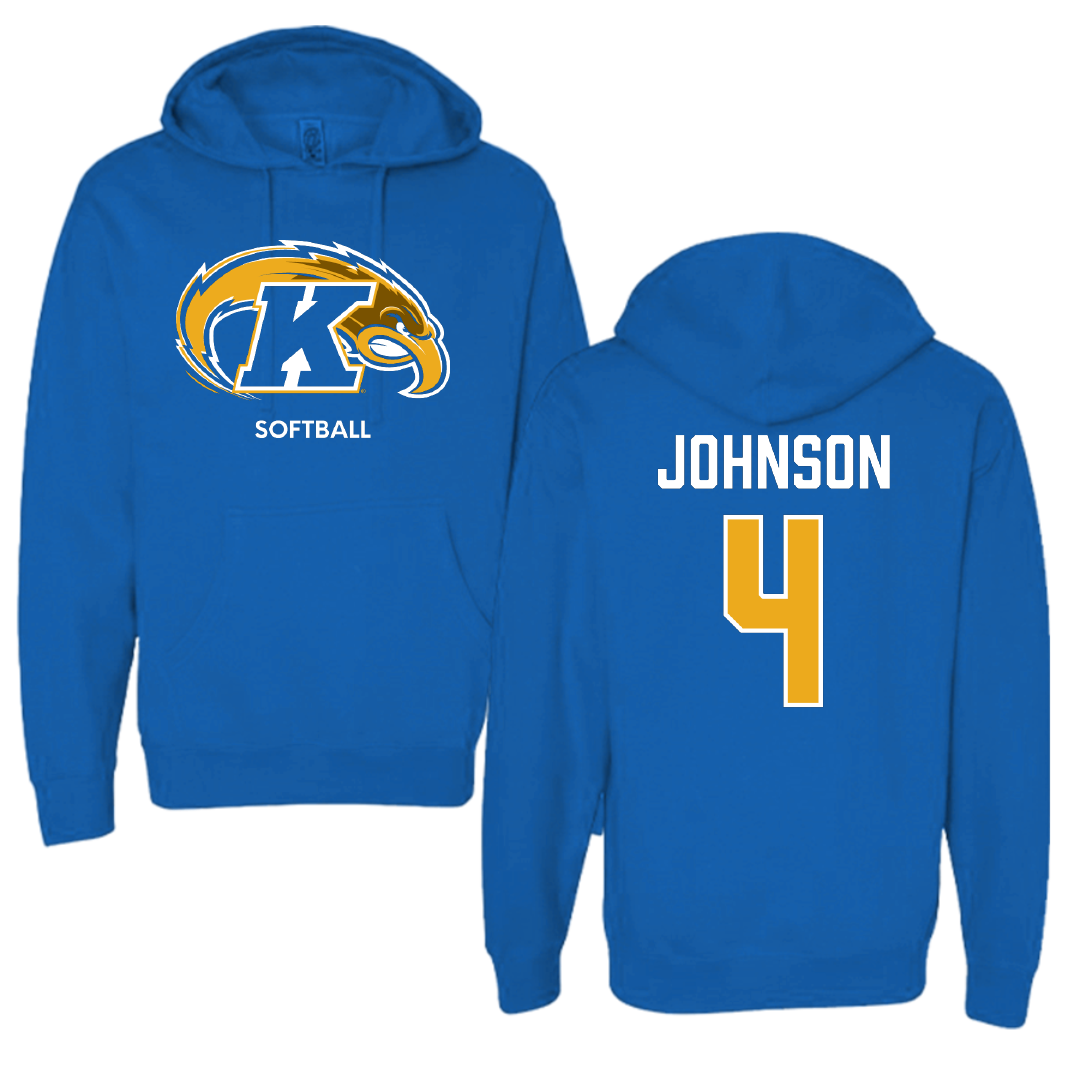 Kent State University Softball Blue Hoodie - #4 Ella Johnson