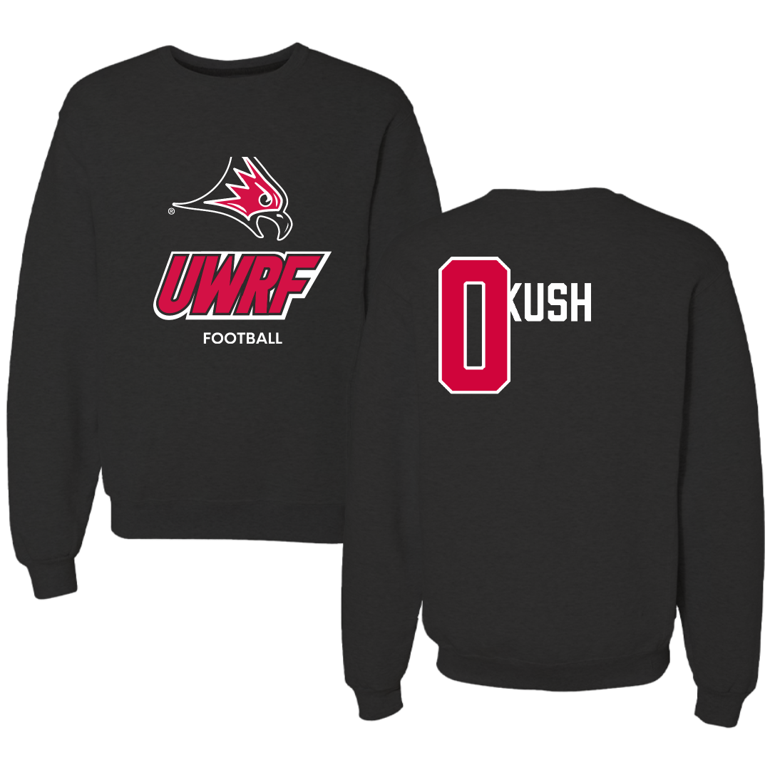 University of Wisconsin-River Falls Football Black Crewneck - #0 Luke Kush