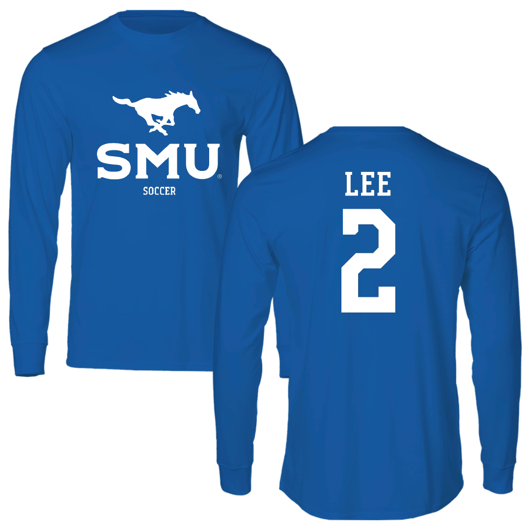 Southern Methodist University Soccer (W) Blue Mascot Long Sleeve - #2 Kaya Lee