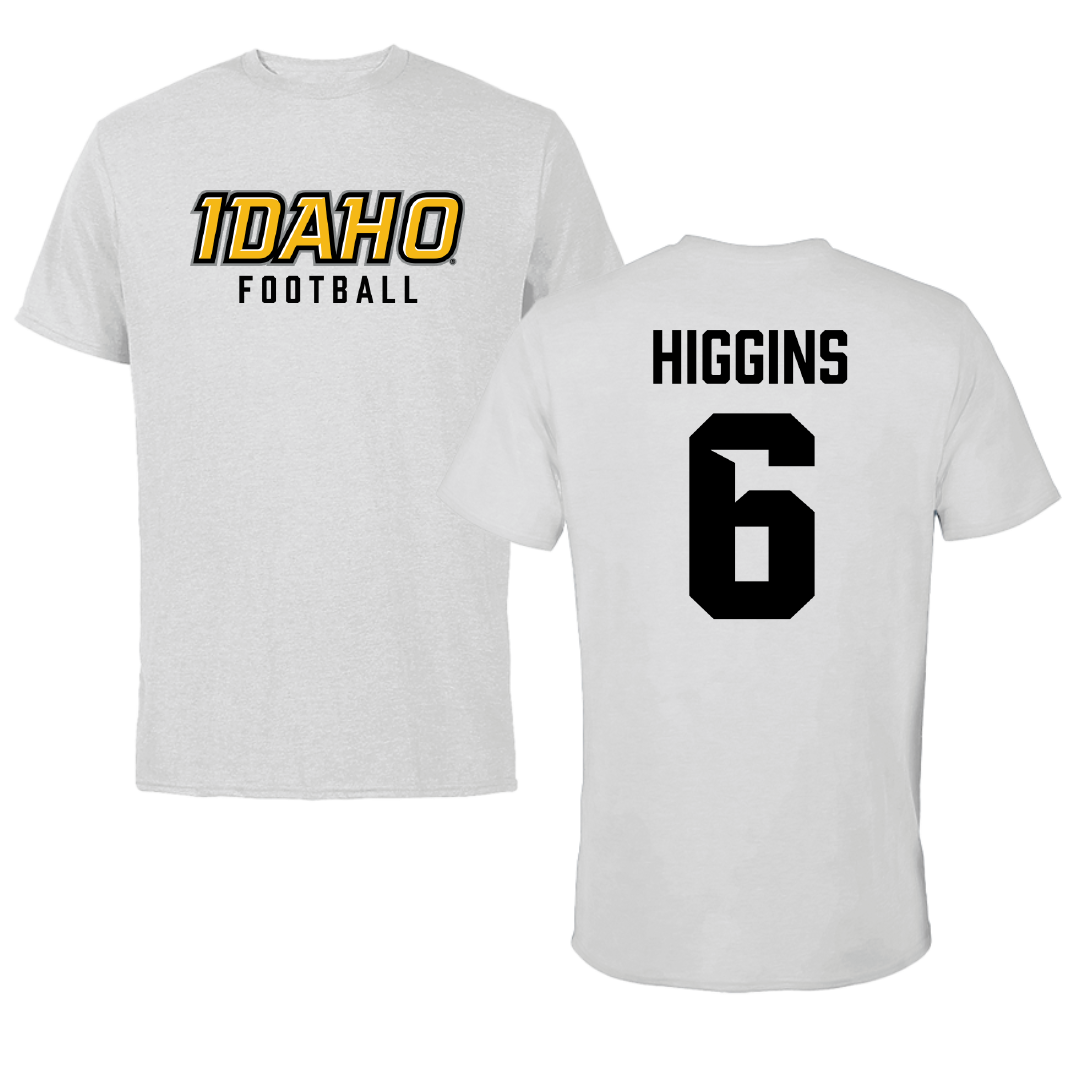 University of Idaho Football Light Gray Tee - #6 Trais Higgins