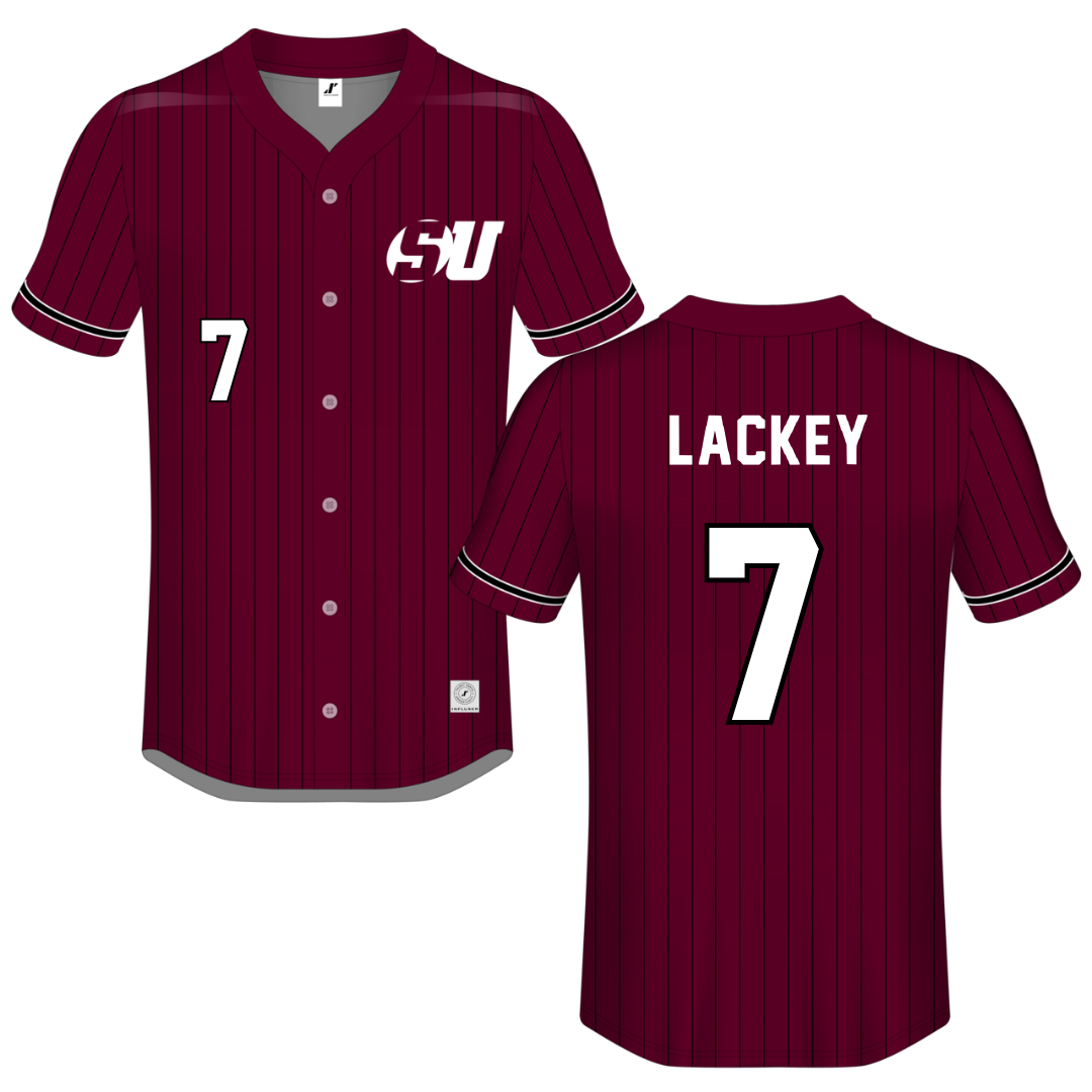 Schreiner University Maroon Button-Down Jersey - #7 Kale Lackey