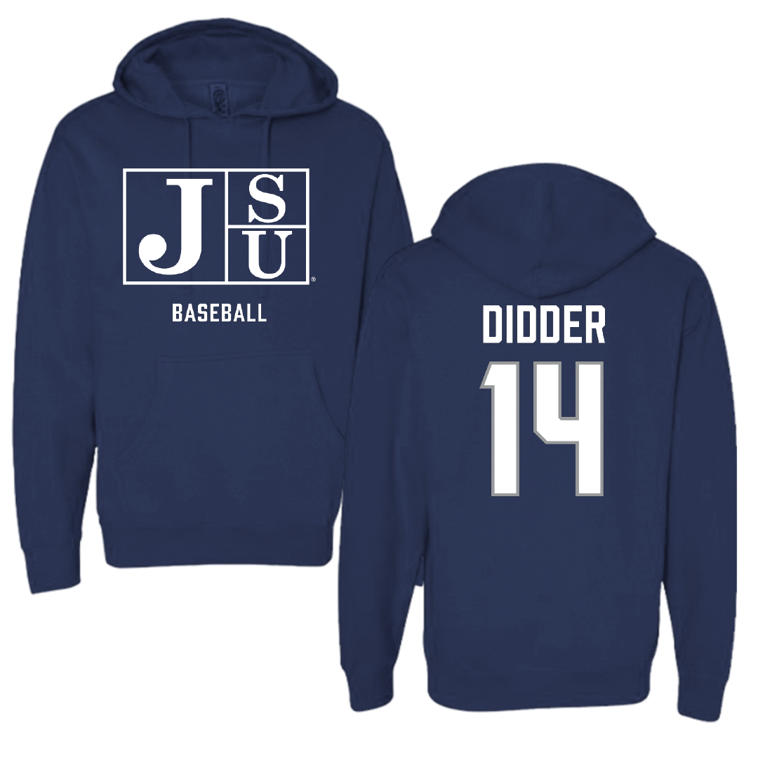 Jackson State University Baseball Navy Hoodie - #14 Nkosi Didder