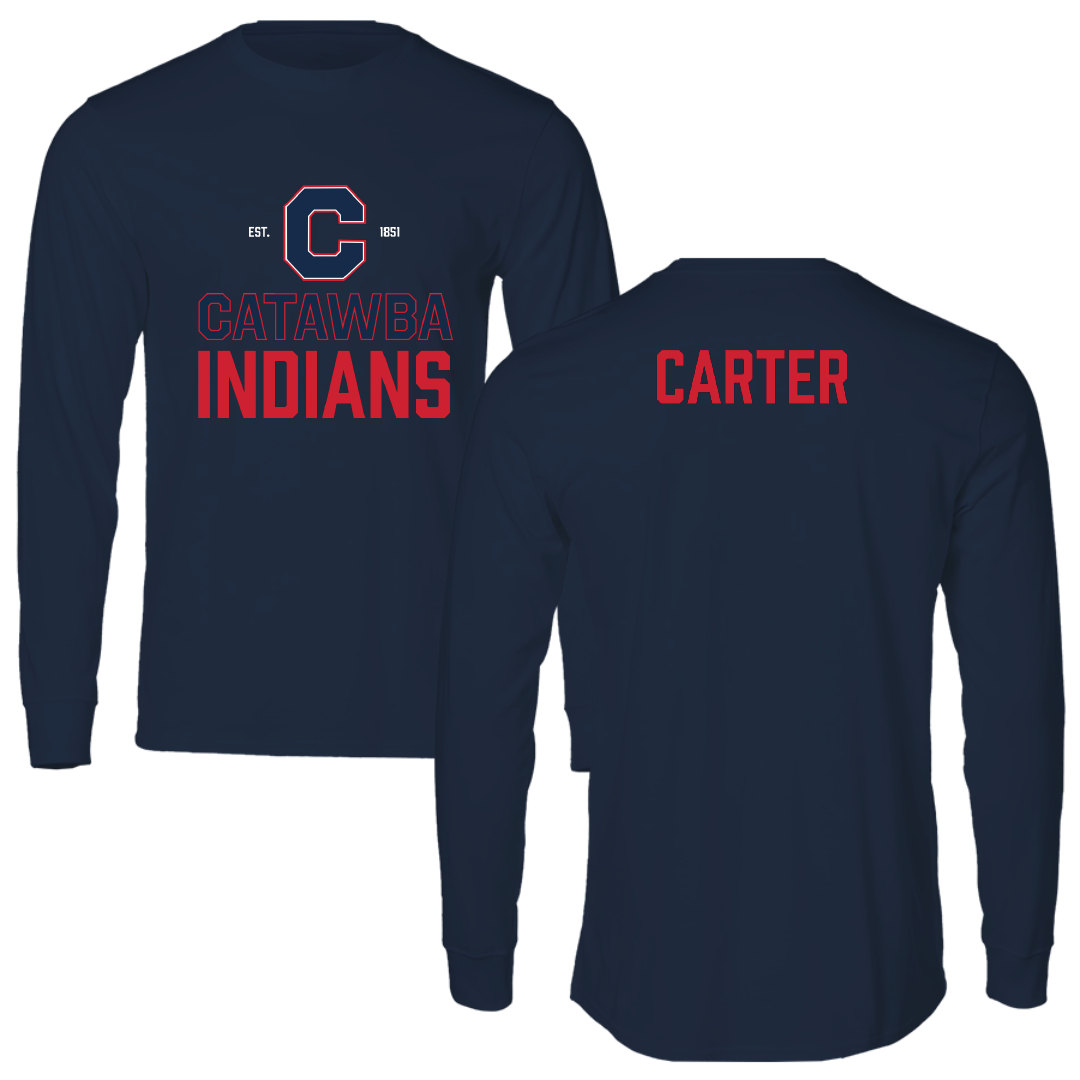 Catawba College Golf Navy General Long Sleeve - Connor Carter