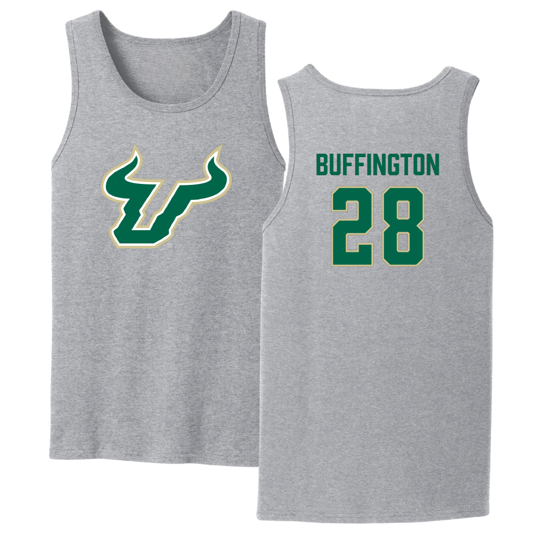 University of South Florida Baseball Sport Gray Tank Top - #28 Matthew Buffington