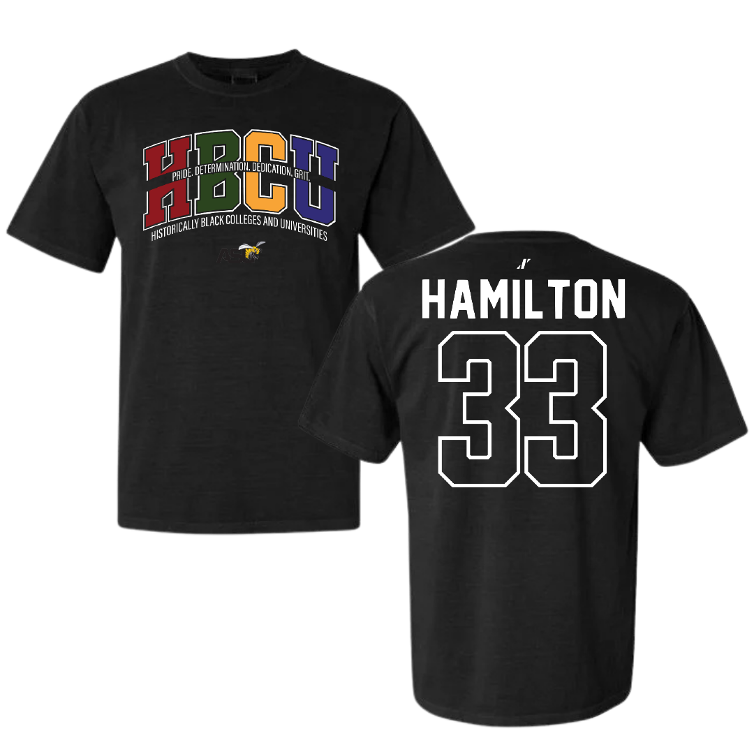 Alabama State University Basketball Black HBCU Comfort Colors Tee - #33 Talayah Hamilton