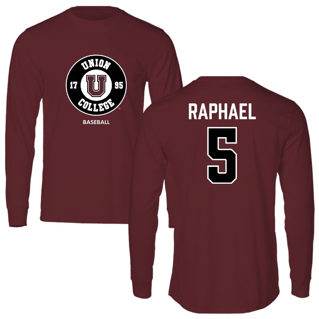Union College Baseball Maroon Long Sleeve - #5 Benjamin Raphael