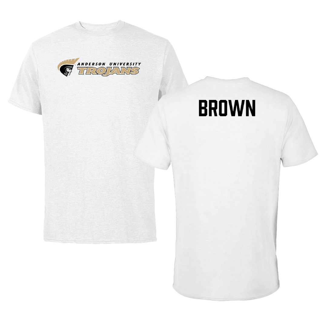 Anderson University (South Carolina) TF and XC White Performance Tee - David Brown