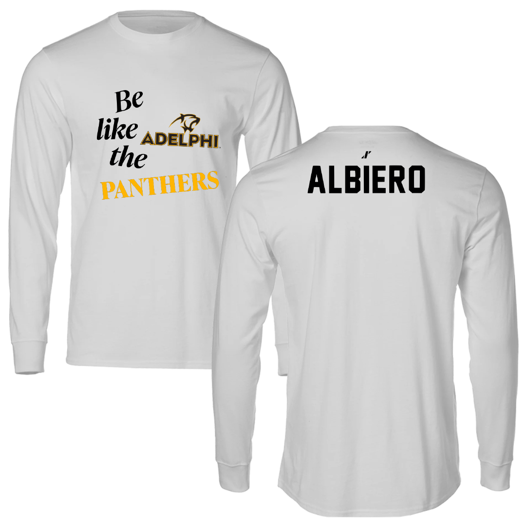 Adelphi University Tennis Light Gray Be Like Us Performance Long Sleeve - Andrea Albiero