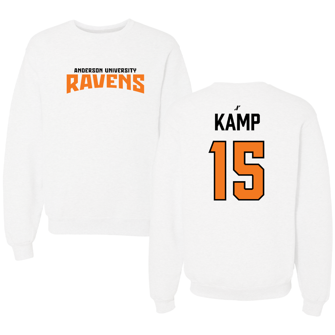Anderson University (Indiana) Baseball White Classic Crewneck - #15 Jackson Kamp