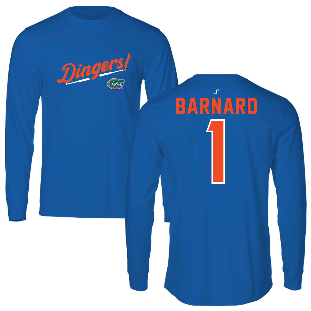 University of Florida Softball Blue Dingers Performance Long Sleeve - #1 Brooke Barnard