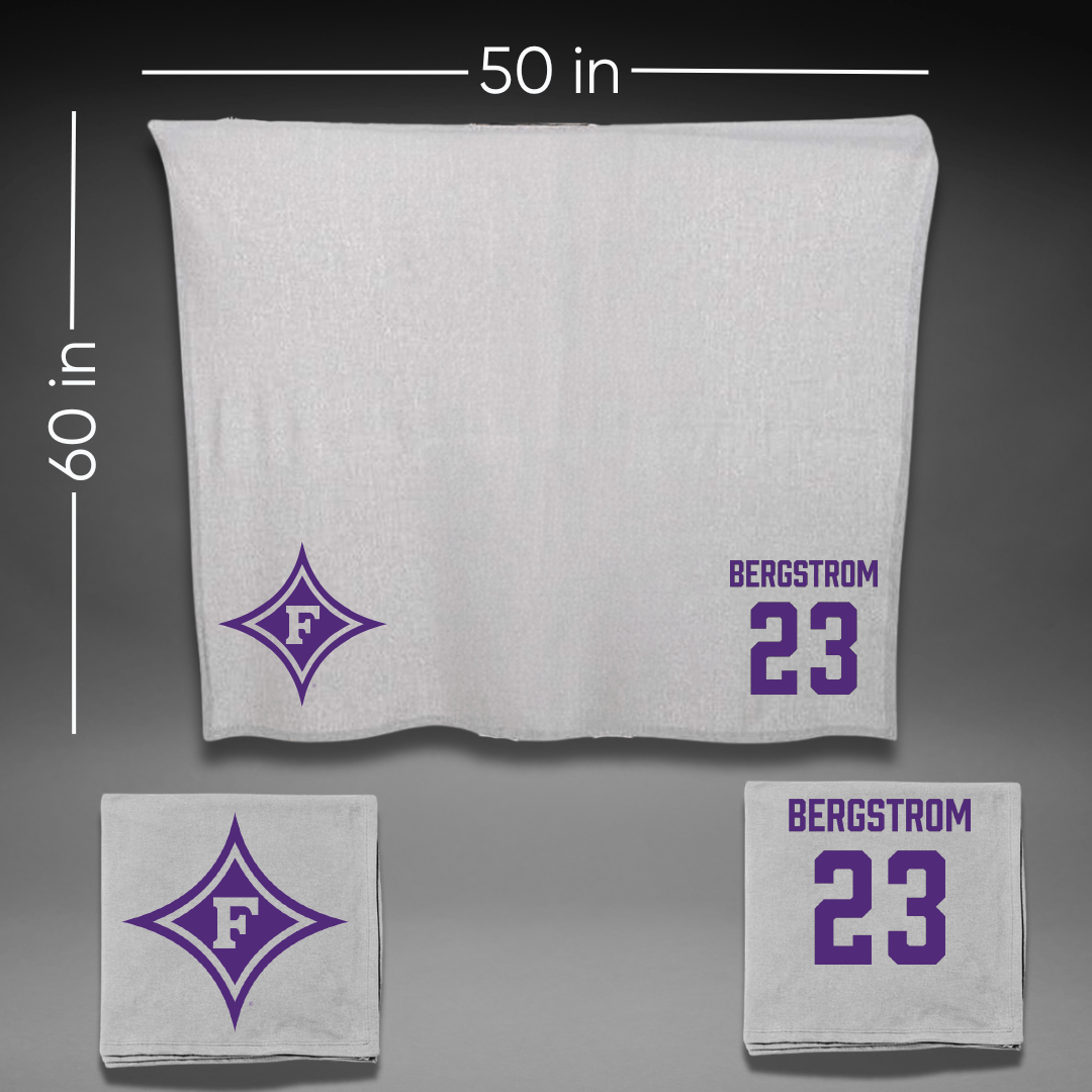 Furman University Lacrosse (W) Gray Blanket - #23 Gabby Bergstrom