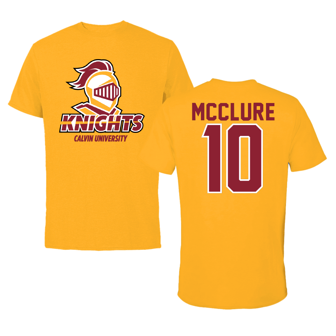 Calvin University Volleyball Gold Tee - #10 Philip McClure