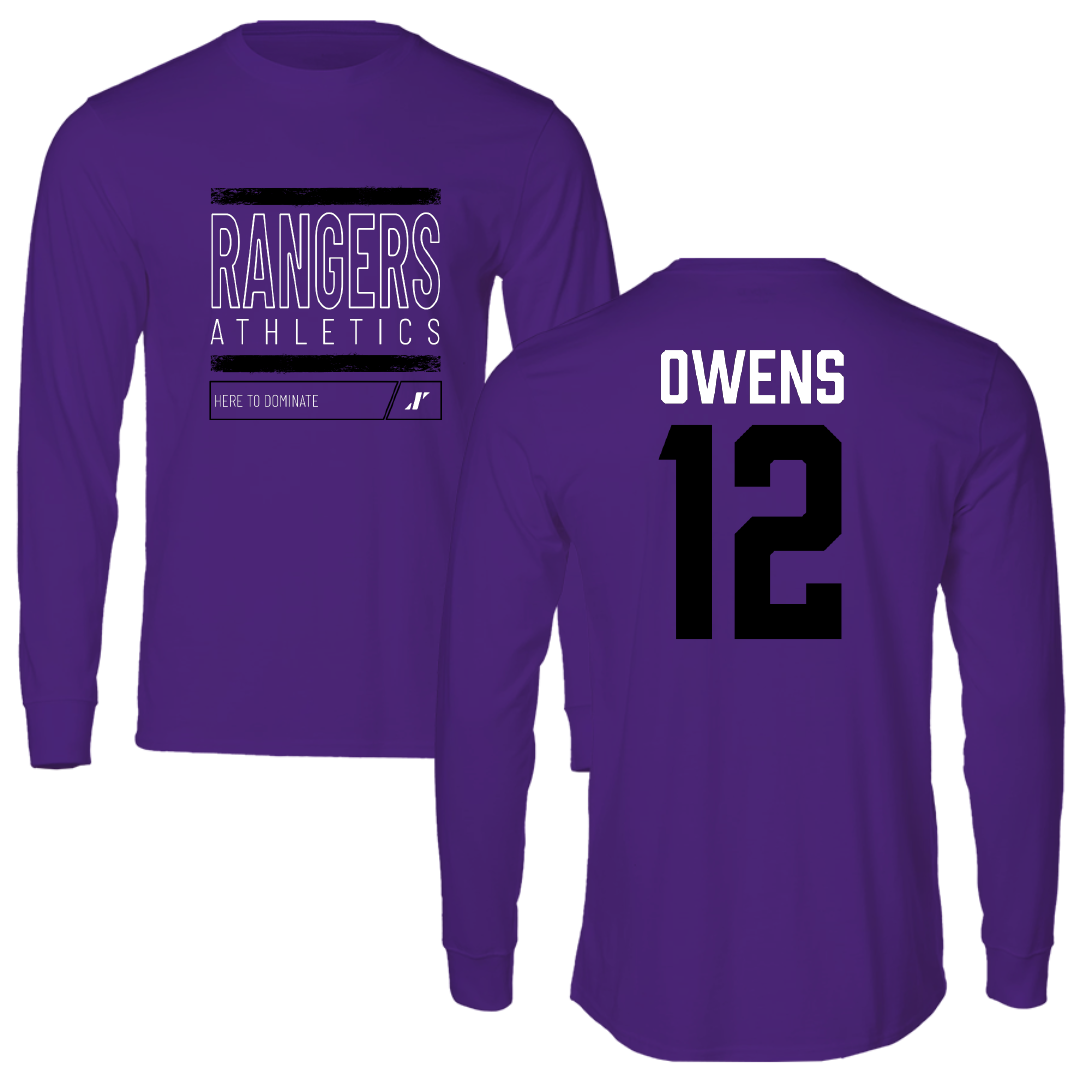 Ranger College Basketball Purple Dominate Performance Long Sleeve - #12 Alani Owens