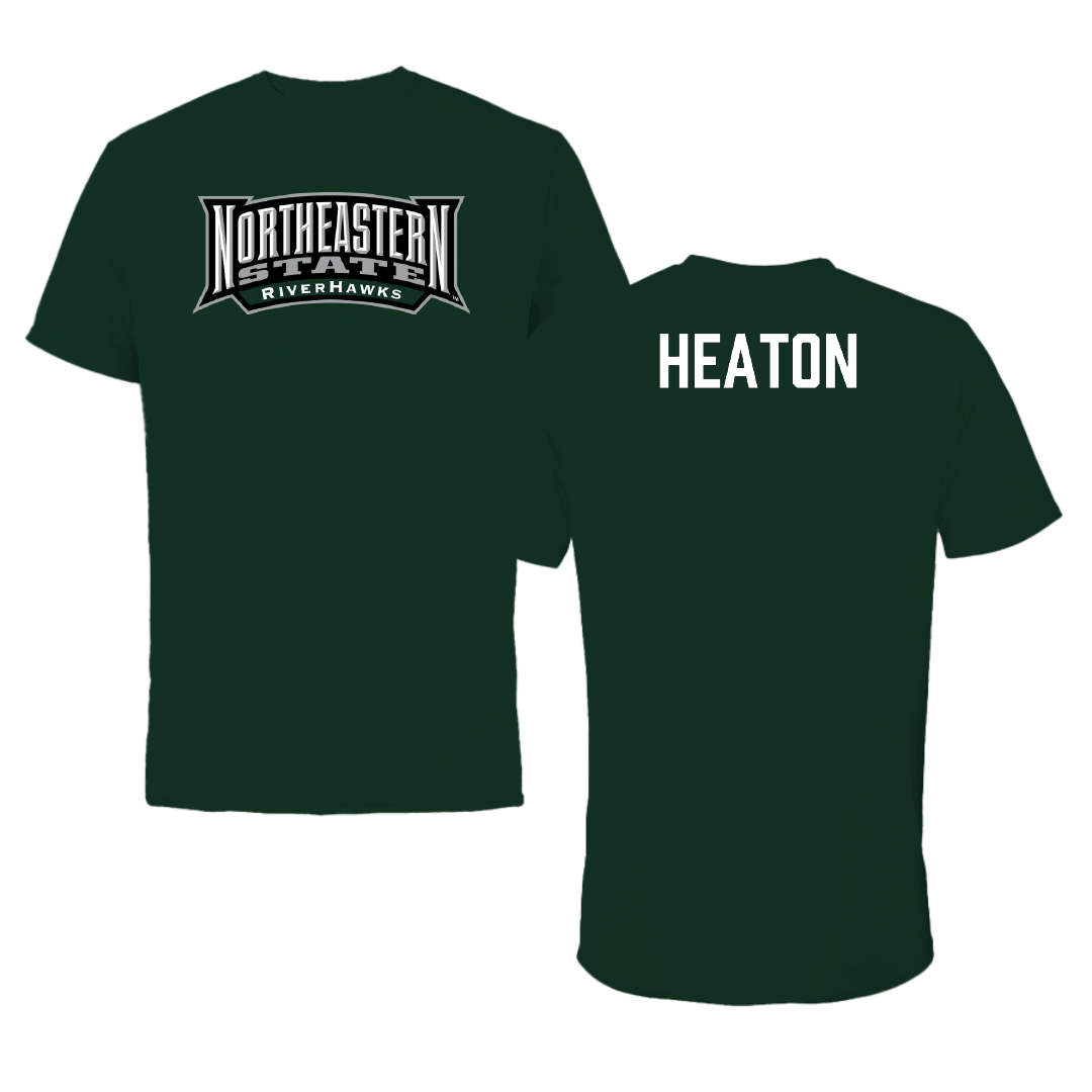 Northeastern State University Tennis Forest Green Block Performance Tee - Tegan Heaton