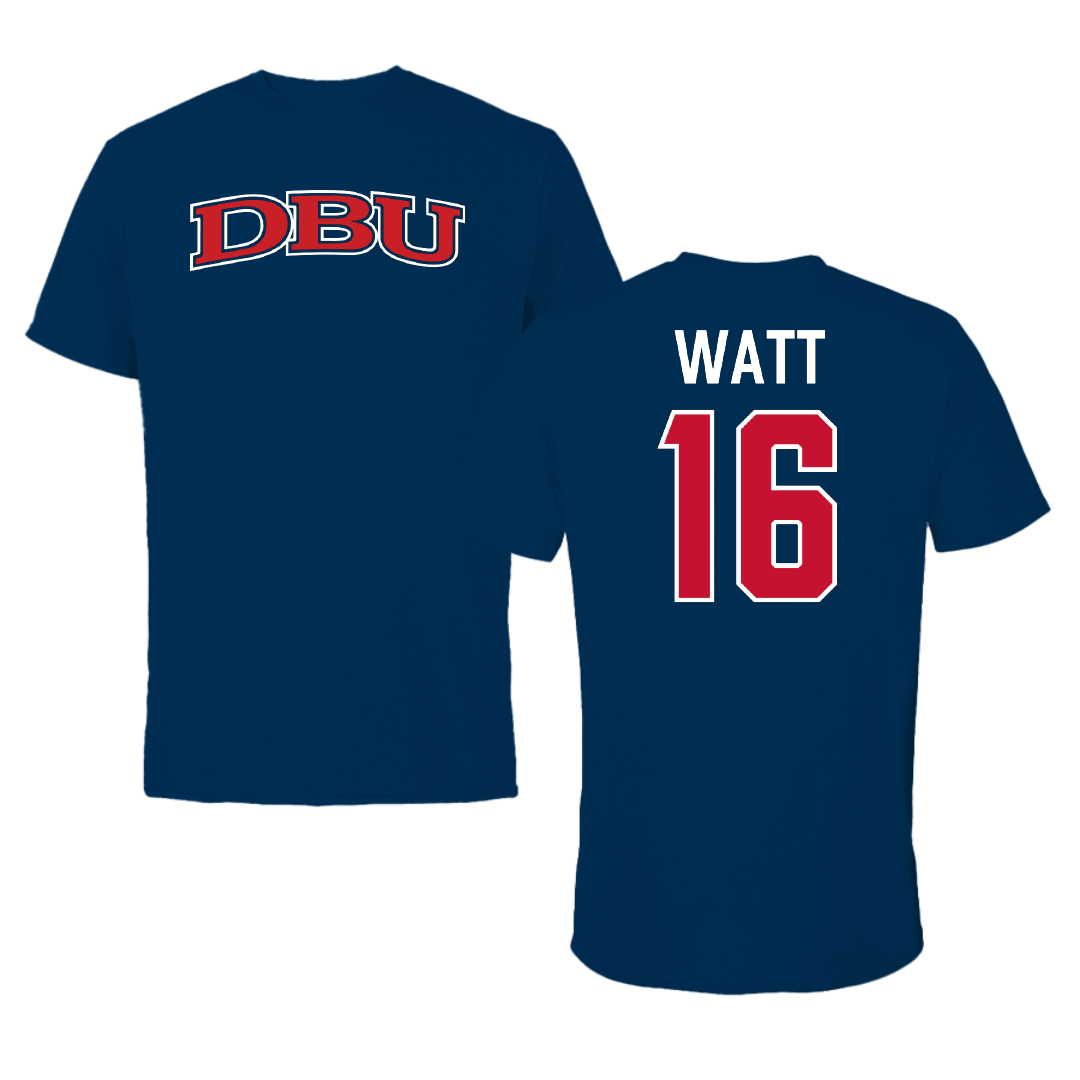 Dallas Baptist University Baseball Navy DBU Performance Tee - #16 Liam Watt
