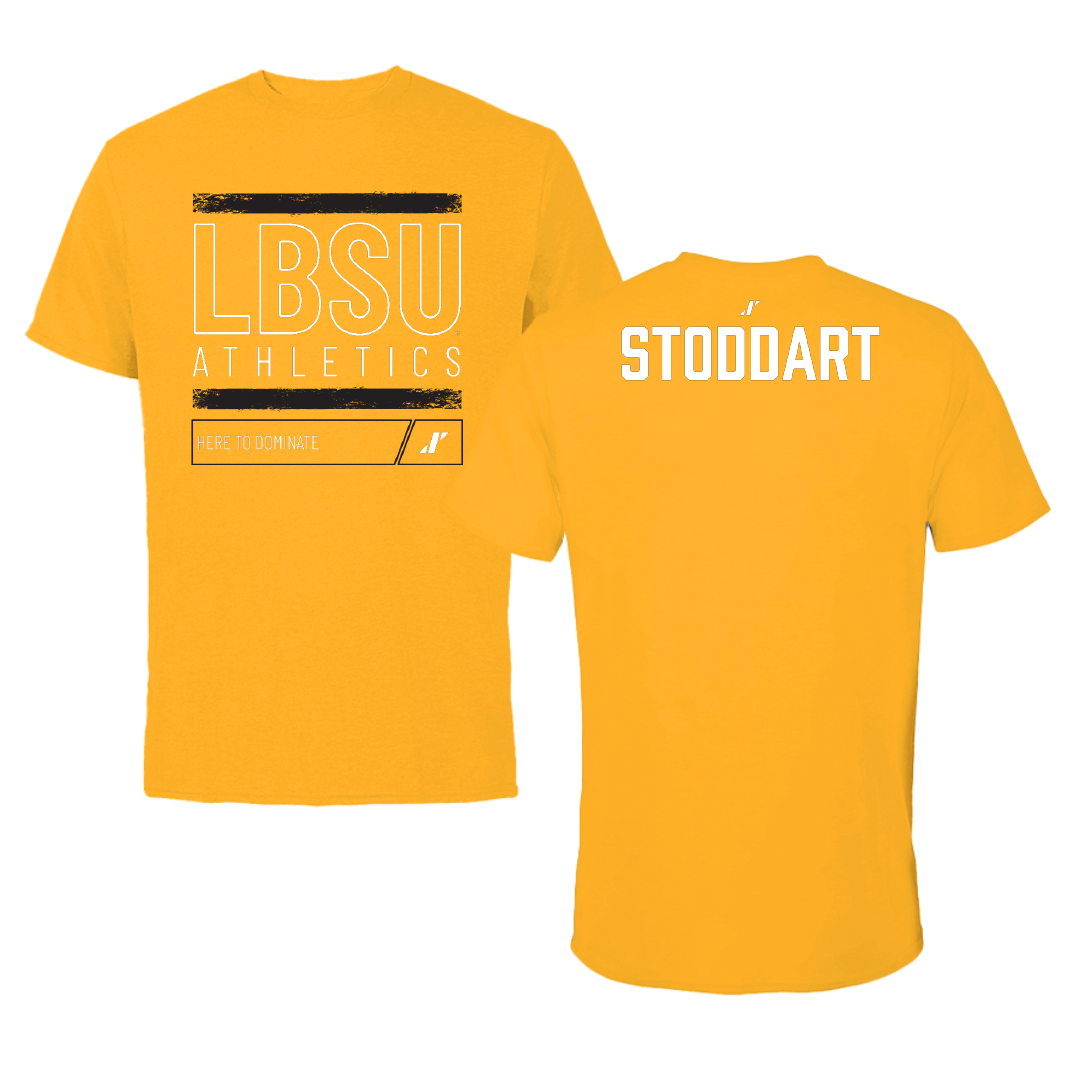 Long Beach State University TF and XC Gold Dominate Performance Tee - Grace Stoddart