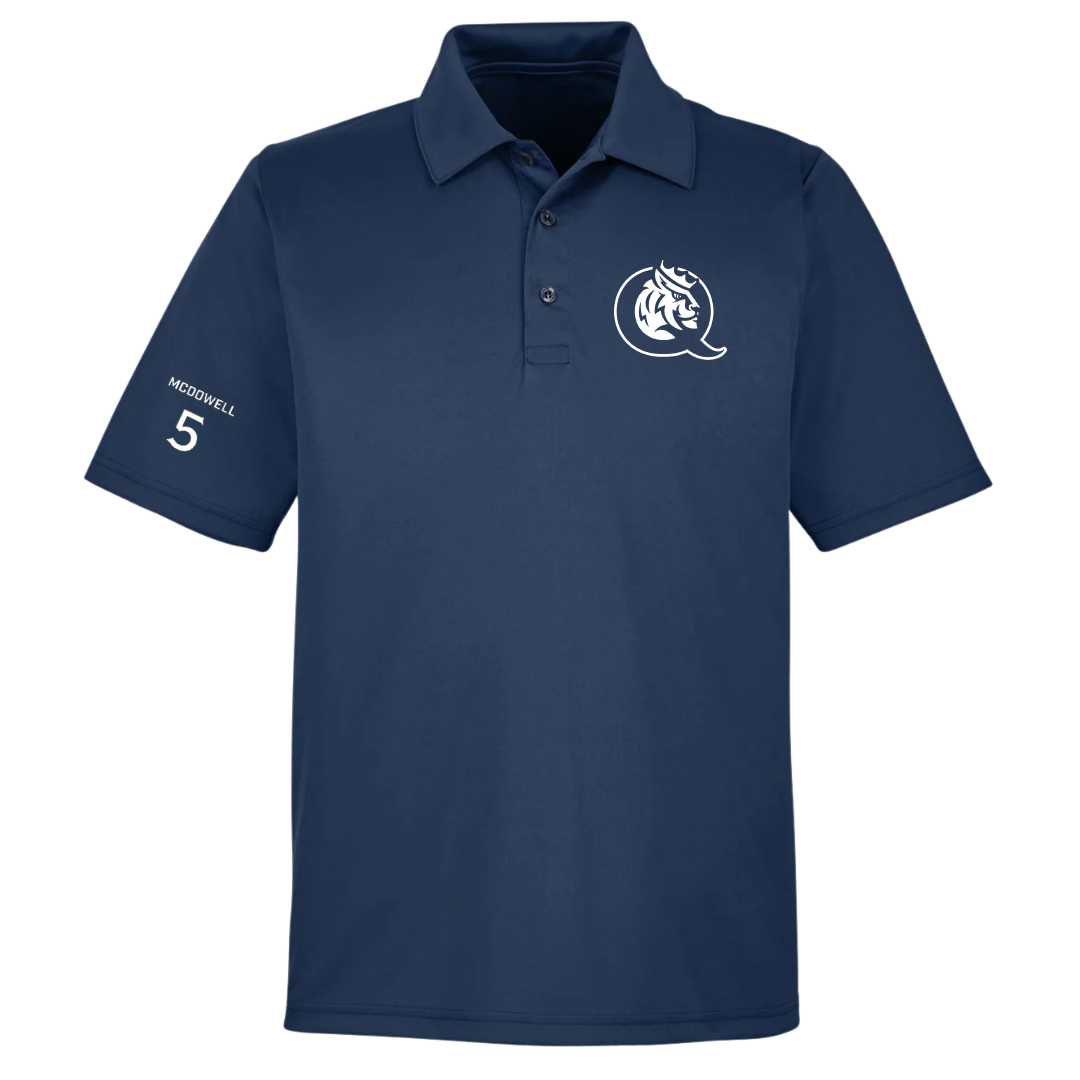Queens University of Charlotte Baseball Navy Polo - #5 Kendall McDowell